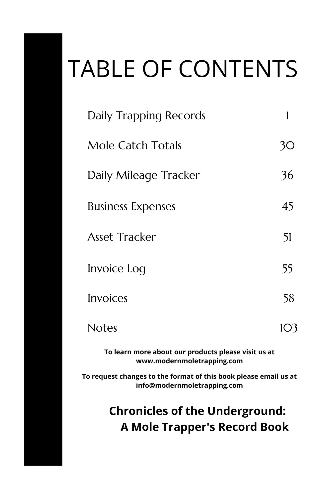 Chronicles of the Underground: A Mole Trapper's Record Book