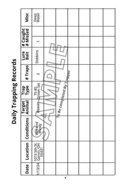 Tracks and Triumphs: A Trapper's Record Book