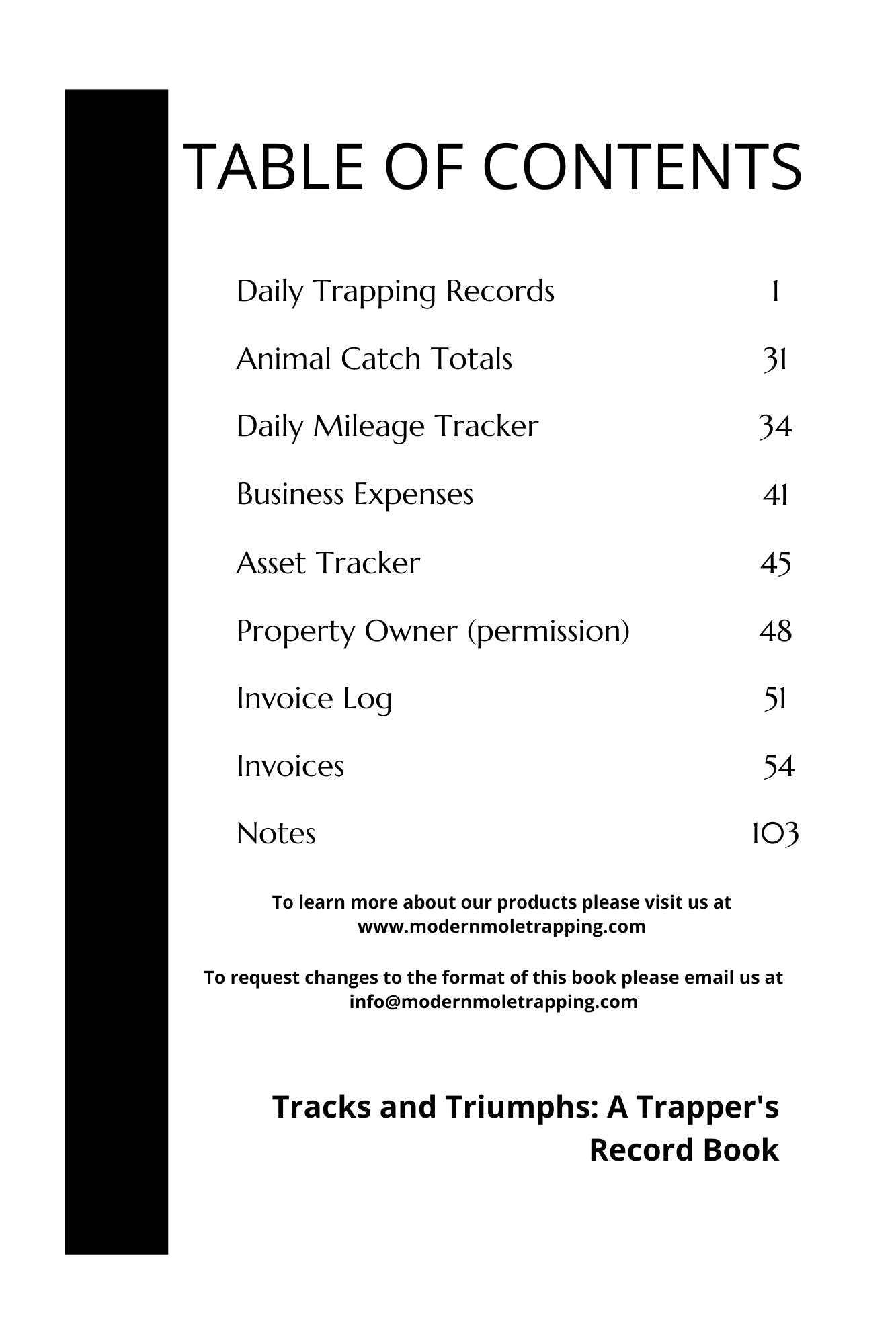 Tracks and Triumphs: A Trapper's Record Book