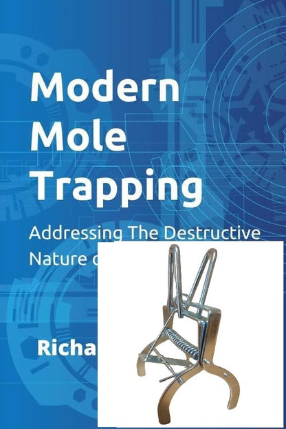 Modern Mole Trapping Book & MoleSlayer Mole Trap w/ Setting Handles Bundle (4 Traps)